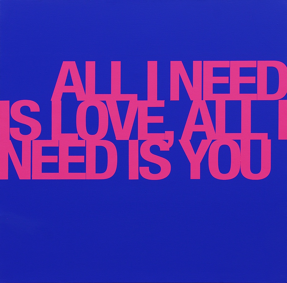 All i need is you, all i need is love, 2009 Acrylic on canvas 100 x 100 cm